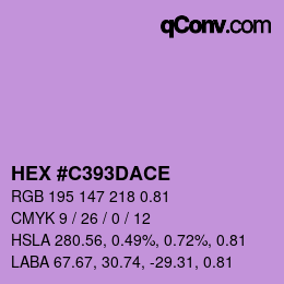 Código de color: HEX #C393DACE | qconv.com