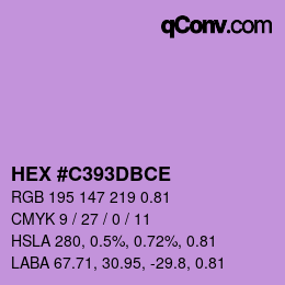颜色代码: HEX #C393DBCE | qconv.com