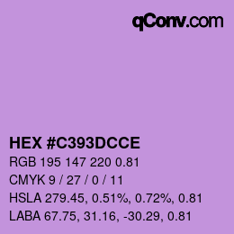 Farbcode: HEX #C393DCCE | qconv.com
