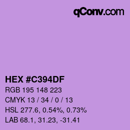 Color code: HEX #C394DF | qconv.com
