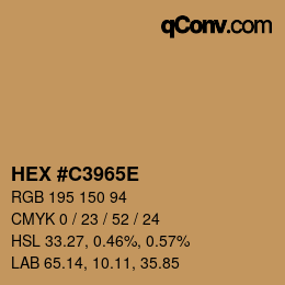 カラーコード: HEX #C3965E | qconv.com