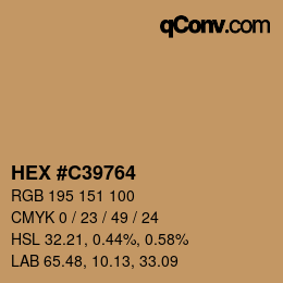 颜色代码: HEX #C39764 | qconv.com