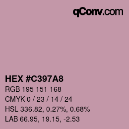 カラーコード: HEX #C397A8 | qconv.com