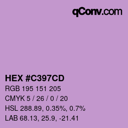 Color code: HEX #C397CD | qconv.com