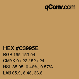 Farbcode: HEX #C3995E | qconv.com