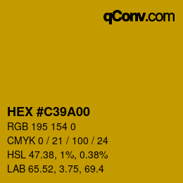 Color code: HEX #C39A00 | qconv.com