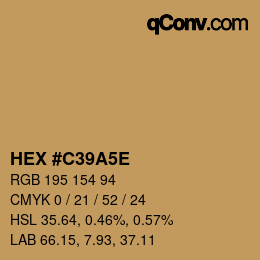 Color code: HEX #C39A5E | qconv.com