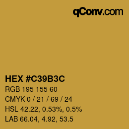颜色代码: HEX #C39B3C | qconv.com