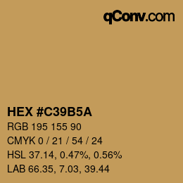 Color code: HEX #C39B5A | qconv.com