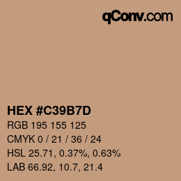カラーコード: HEX #C39B7D | qconv.com