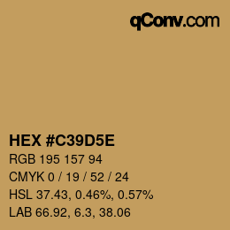 Farbcode: HEX #C39D5E | qconv.com
