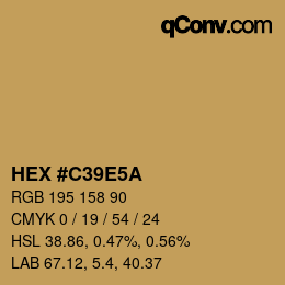 Color code: HEX #C39E5A | qconv.com