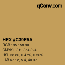 Color code: HEX #C39E5A | qconv.com