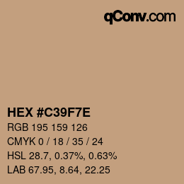 Farbcode: HEX #C39F7E | qconv.com