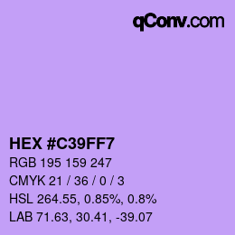 カラーコード: HEX #C39FF7 | qconv.com