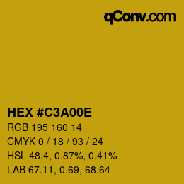 Color code: HEX #C3A00E | qconv.com