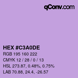 Color code: HEX #C3A0DE | qconv.com