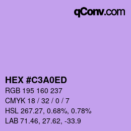 カラーコード: HEX #C3A0ED | qconv.com