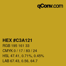 Color code: HEX #C3A121 | qconv.com