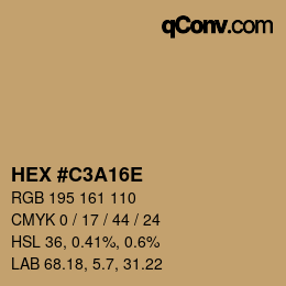 Color code: HEX #C3A16E | qconv.com