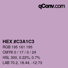 Código de color: HEX #C3A1C3 | qconv.com