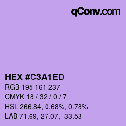颜色代码: HEX #C3A1ED | qconv.com