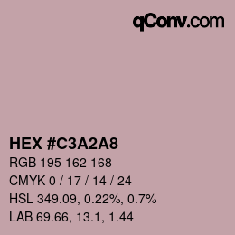 颜色代码: HEX #C3A2A8 | qconv.com