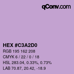 カラーコード: HEX #C3A2D0 | qconv.com