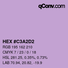カラーコード: HEX #C3A2D2 | qconv.com