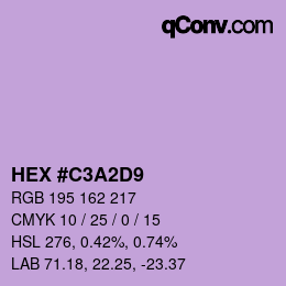 Color code: HEX #C3A2D9 | qconv.com