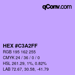 Color code: HEX #C3A2FF | qconv.com
