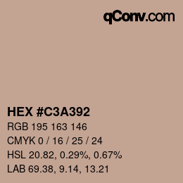 Code couleur: HEX #C3A392 | qconv.com
