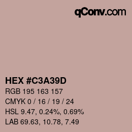 カラーコード: HEX #C3A39D | qconv.com