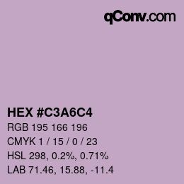颜色代码: HEX #C3A6C4 | qconv.com
