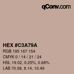 カラーコード: HEX #C3A79A | qconv.com