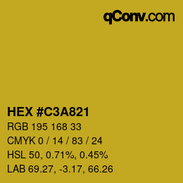 颜色代码: HEX #C3A821 | qconv.com