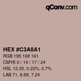 カラーコード: HEX #C3A8A1 | qconv.com