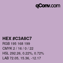 カラーコード: HEX #C3A8C7 | qconv.com