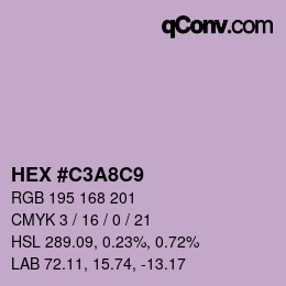 Color code: HEX #C3A8C9 | qconv.com