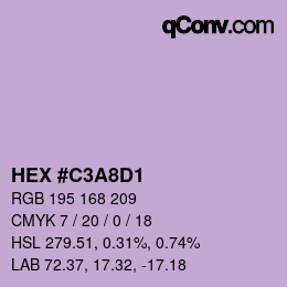 カラーコード: HEX #C3A8D1 | qconv.com