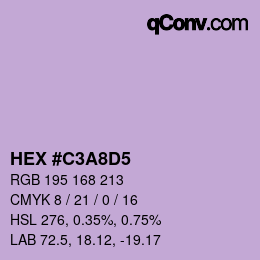 カラーコード: HEX #C3A8D5 | qconv.com