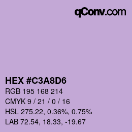 Color code: HEX #C3A8D6 | qconv.com