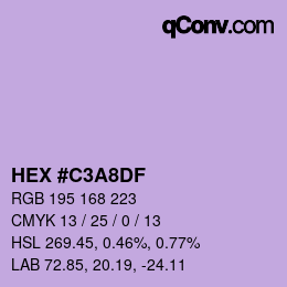 Color code: HEX #C3A8DF | qconv.com