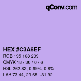 カラーコード: HEX #C3A8EF | qconv.com