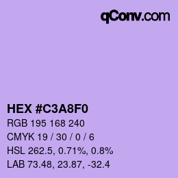 カラーコード: HEX #C3A8F0 | qconv.com