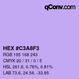 颜色代码: HEX #C3A8F3 | qconv.com