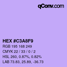 Color code: HEX #C3A8F9 | qconv.com