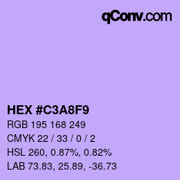 カラーコード: HEX #C3A8F9 | qconv.com