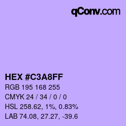 Color code: HEX #C3A8FF | qconv.com