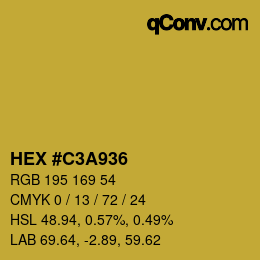 カラーコード: HEX #C3A936 | qconv.com